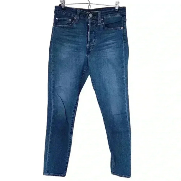 Levi's Wedgie Fit Skinny Jeans Devil Medium Wash Blue Button Fly Women's size 27 - Picture 2 of 15